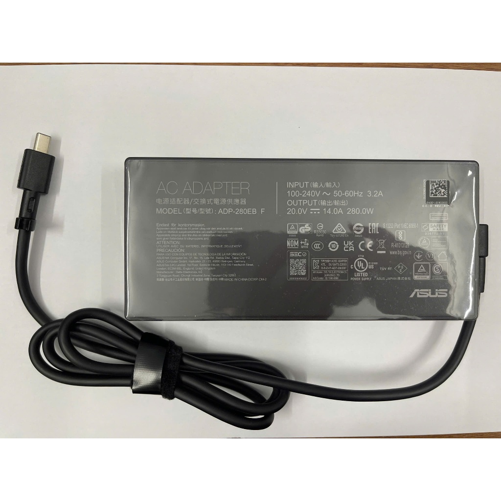 Sạc Zin 150w 180w 200w 240w 280w (chân vuông mới năm 2024) dành cho Laptop Asus ROG Zephyrus G14 G16