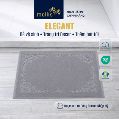 Thảm chân Mollis ELEGANT siêu thấm hút, dày dặn, decor phòng tắm phòng ngủ, trang trí nâng tầm không gian sống FM1J