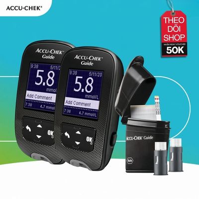 [Song Hành] Combo 2 Máy Đo Đường Huyết Accu-Chek Guide Kèm 2 hộp 25 Que thử & 2 hộp 24 Kim Lấy Máu Fastclix