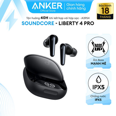 Tai nghe bluetooth soundcore Liberty 4 Pro chống ồn chủ động, điều khiển qua màn hình cảm ứng, sạc nhanh siêu tốc-A3954