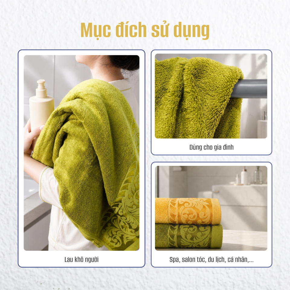 Bộ 2 Khăn Tắm Mollis MODAL BMR5 60x120 cm sợi gỗ sồi mềm mượt, lành tính, khô thoáng, thấm hút