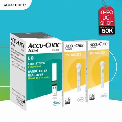 Combo 50 Que Thử Đường Huyết ACCU-CHEK Active & 50 Kim Lấy Máu ACCU-CHEK SoftClix