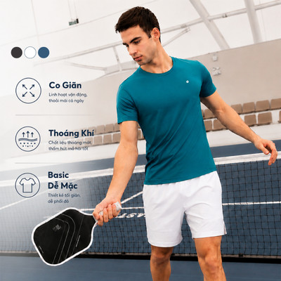 Áo Thun Nam Livan LV26S04M242 Chơi Thể Thao, Tập Gym, Chạy Bộ, Pickle Ball Co Giãn Thoáng Khí Thoải Mái Vận Động