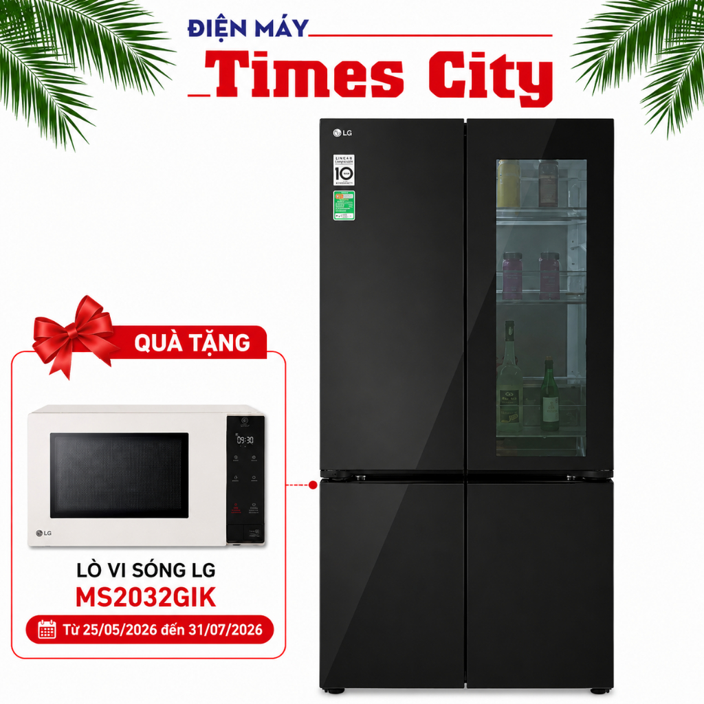 Tủ lạnh LG Inverter 617 lít Multi Door InstaView LFB61BLGAI