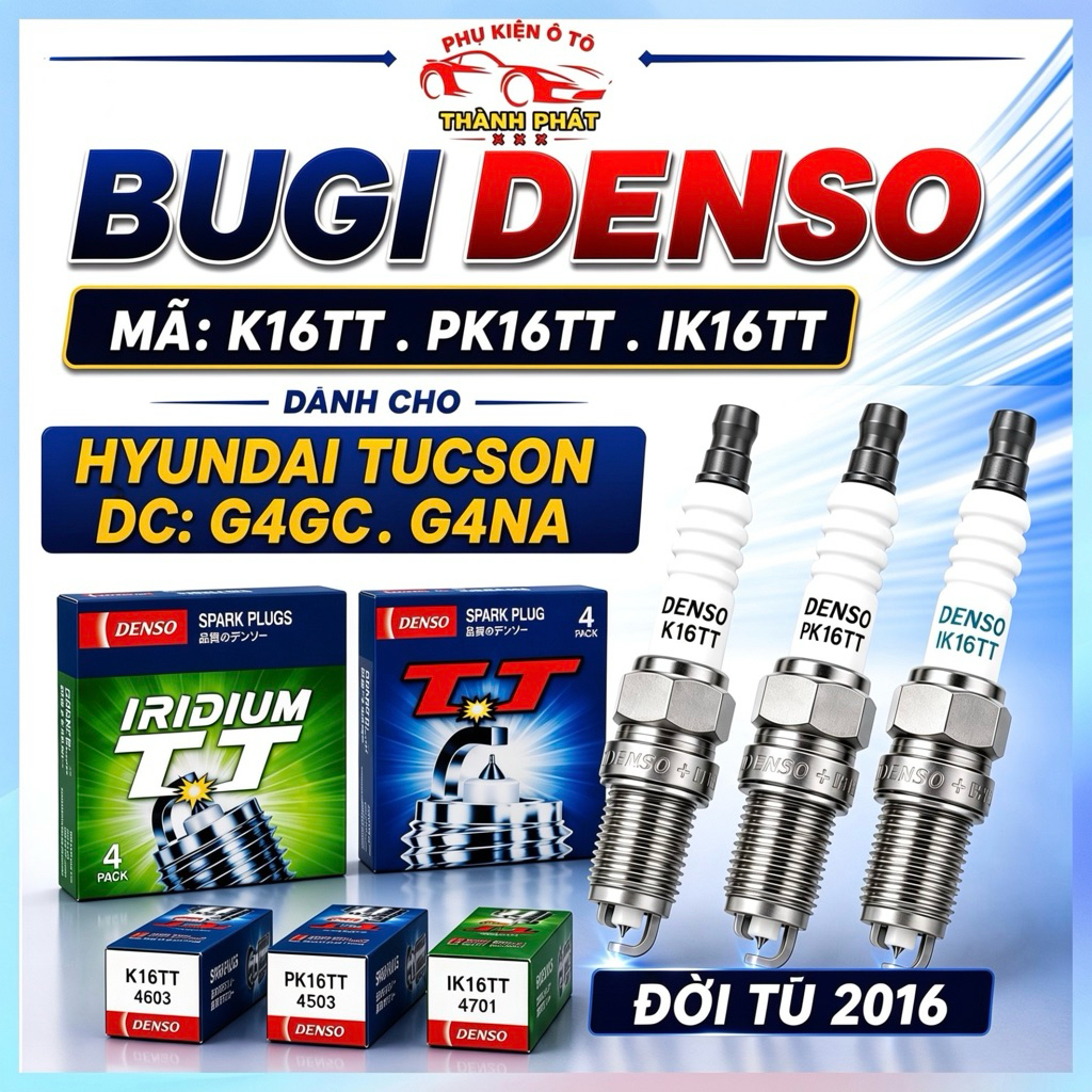 Bộ 4 Bugi Denso Chính Hãng Cho Hyundai Tucson 2.0 SantaFe K16TT PK16TT IK16TT Tiết Kiệm Xăng