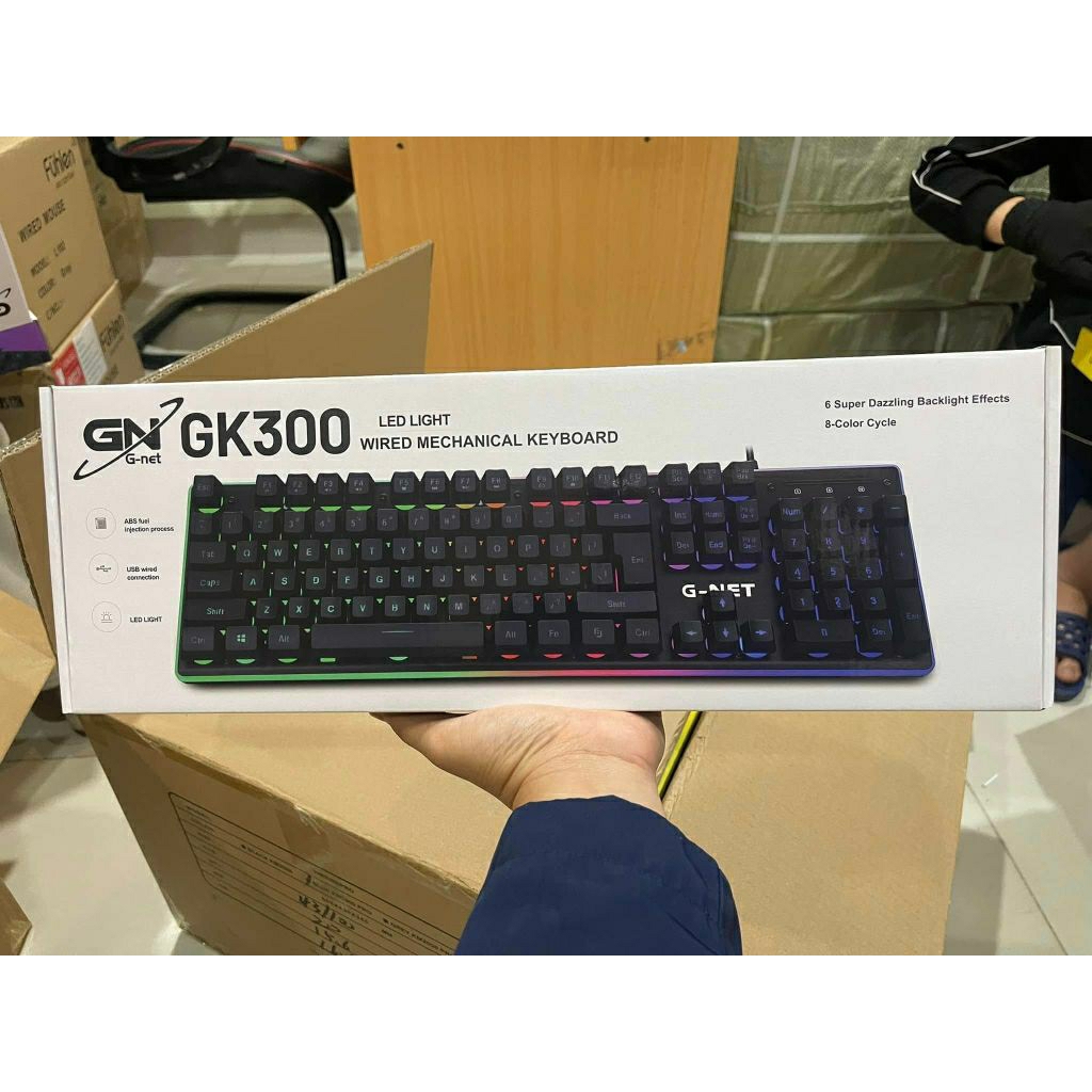 Bàn phím máy tính gaming giả cơ chống nước G-Net GK300 Rgb. hàng new bảo hành 12 tháng.