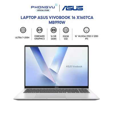 Laptop Asus Vivobook 16 X1607CA-MB990W (Ultra 7-255H/ 16GB/ 512GB/ Windows 11 Home) -Bảo hành 24 tháng