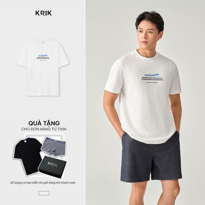 Áo Phông Nam KRIK Form Regular Chất Cotton Thấm Hút Tốt Thiết Kế In Cao Thành AP1494