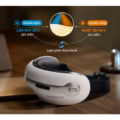 Máy Massage Mắt Chườm Nóng Lạnh AI Thông Minh Maxcare TheraEye 8 Chườm nóng 40°C & lạnh 20°C