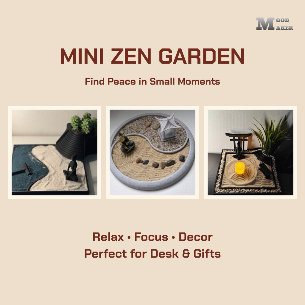 Mini Zen Garden – Vườn Thiền Cát Mini Trang Trí/ Thư Giãn| Relaxing Desk Meditation Sand Garden Deco