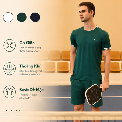 Áo Thun Nam LV26S04M237 Livan, Áo Nam Chơi Thể Thao Co Giãn, Thấm Hút Mồ Hôi Thoải Mái Vận Động