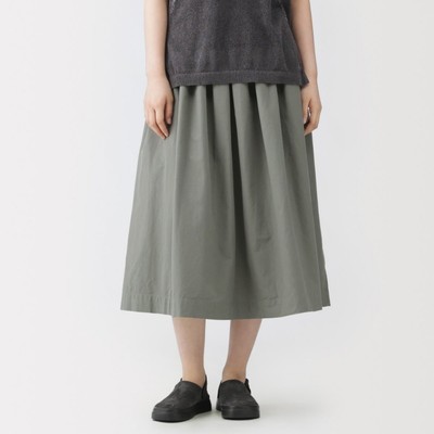 [LABO] MUJI Chân Váy Pha Cotton Và Sợi Washi Xếp Ly
