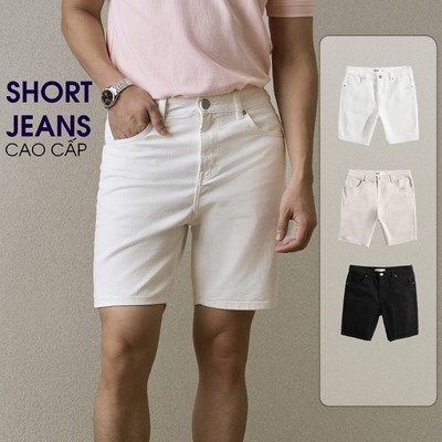 Quần Short Jeans Cao Cấp 3 Màu Đen - Trắng - Be - Luôn Tặng Hộp Đóng – BY COTTON