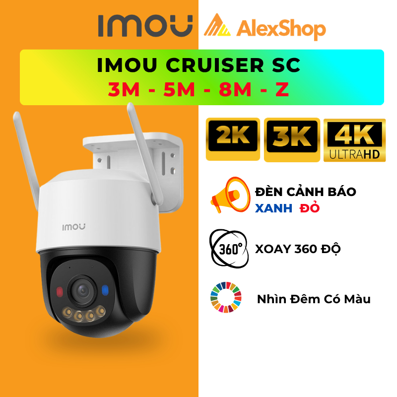[4K-3K-2K] Camera WIFI Ngoài Trời Imou Cruiser SC 4K/2K/3K, Camera ngoài trời, Đàm thoại 2 chiều Chí