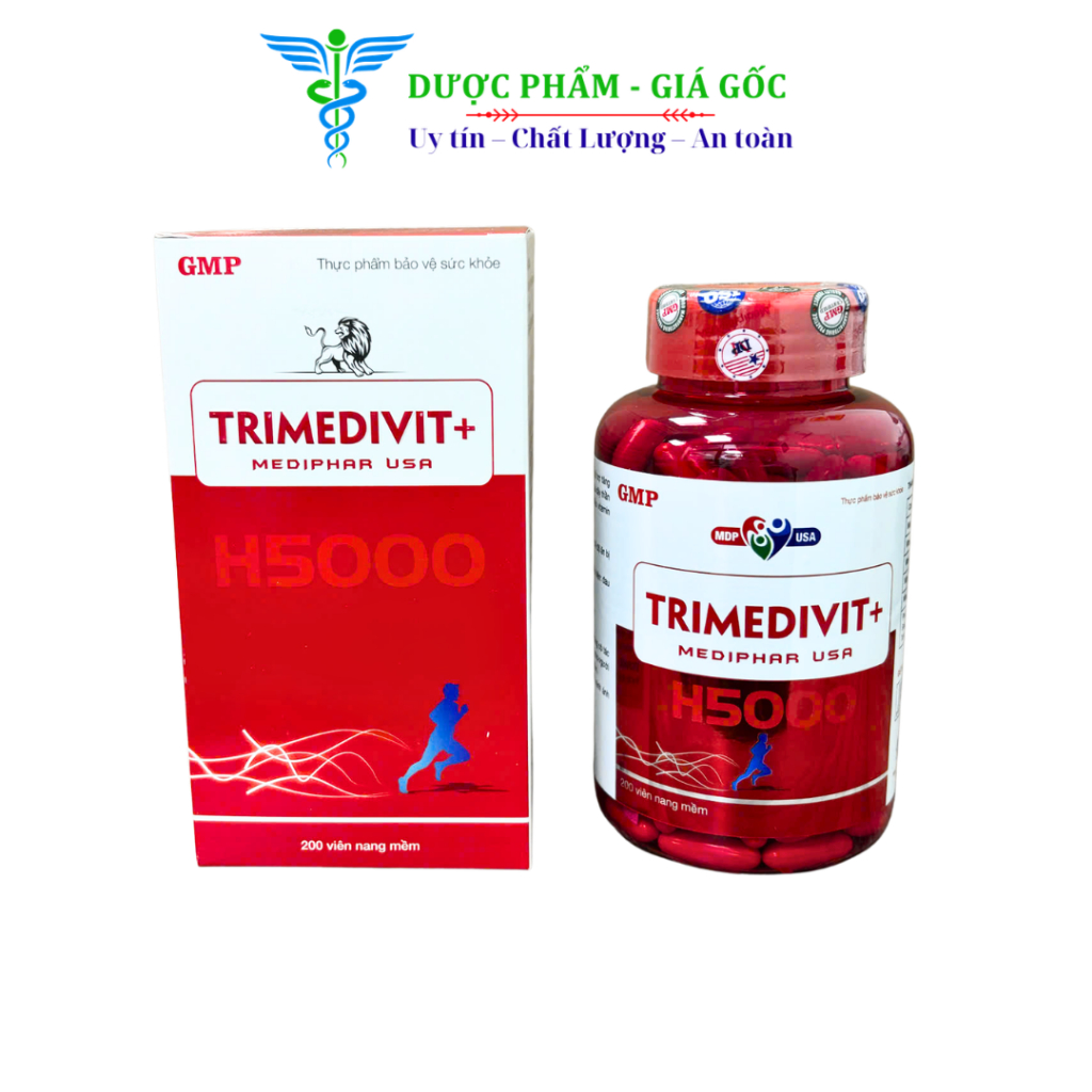 Viên Uống TRIMEDIVIT+ H5000 Bổ Sung B1 B6 B12 Canxi Magie Kẽm Cho Người Thiếu Vitamin B – Hộp 200 vi
