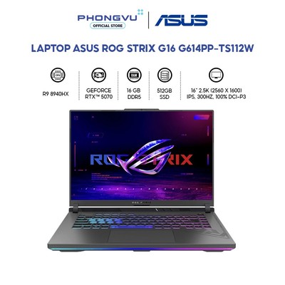 Laptop Asus ROG Strix G16 G614PP-TS112W (Ryzen 9 8940HX/ GeForce RTX™ 5070/ 16GB/ 512GB/ Windows 11 Home)