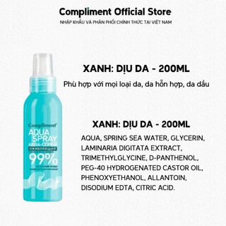 Xịt khoáng cấp ẩm, dịu da Compliment 200ml