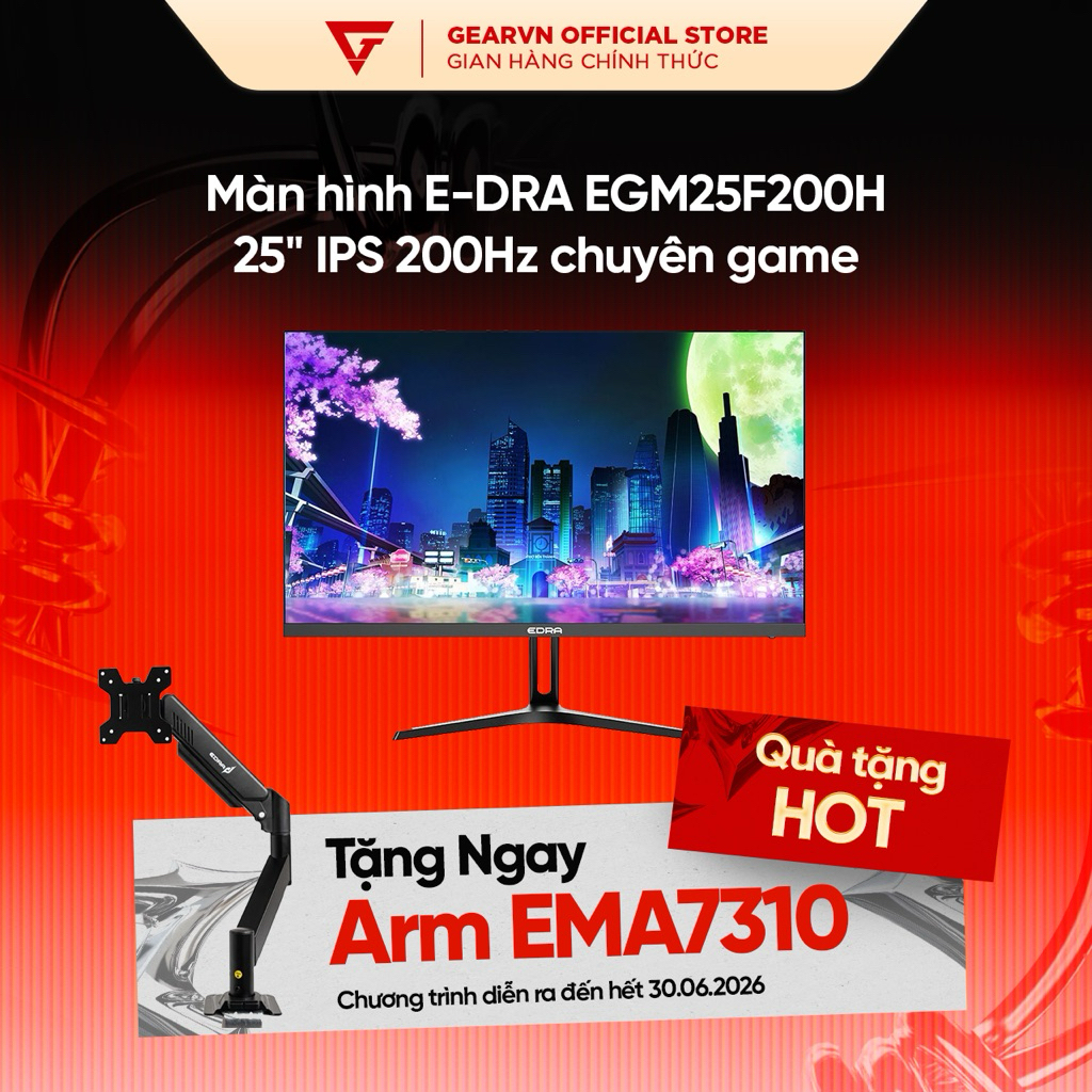 [Tặng giá treo] Màn hình Gaming EDRA EGM25F200H 25 inch IPS 200Hz  IPS Full HD BH 24 tháng