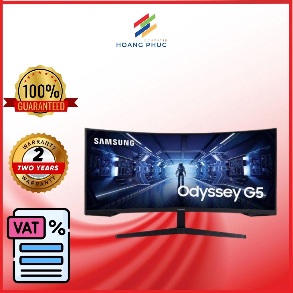 Màn Hình Samsung Odyssey G5 LC34G55TWWEXXV (34 Inch UWQHD 165Hz) - Hàng chính hãng bảo hành 2 năm