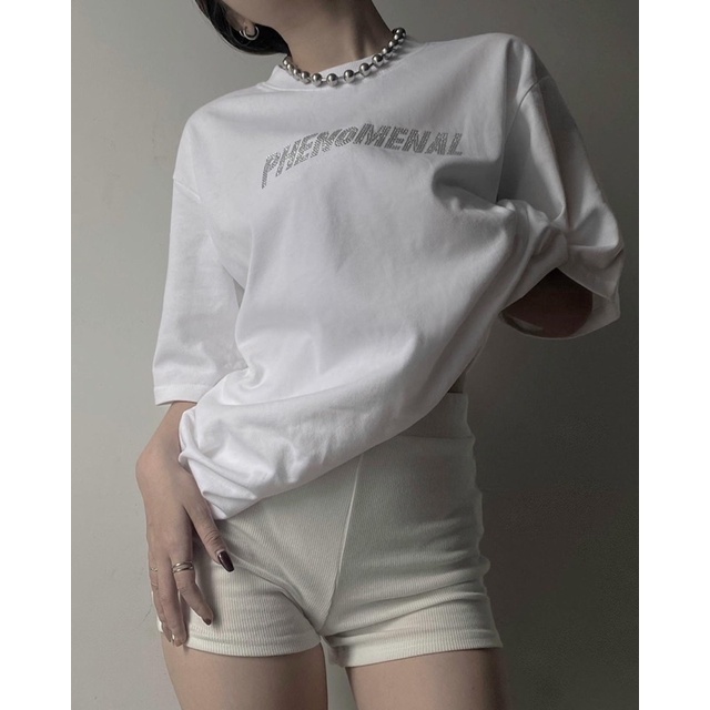 ÁO THUN ĐÍNH ĐÁ UNISEX- PHENOMENALPHENO WHITE GEMSTONES