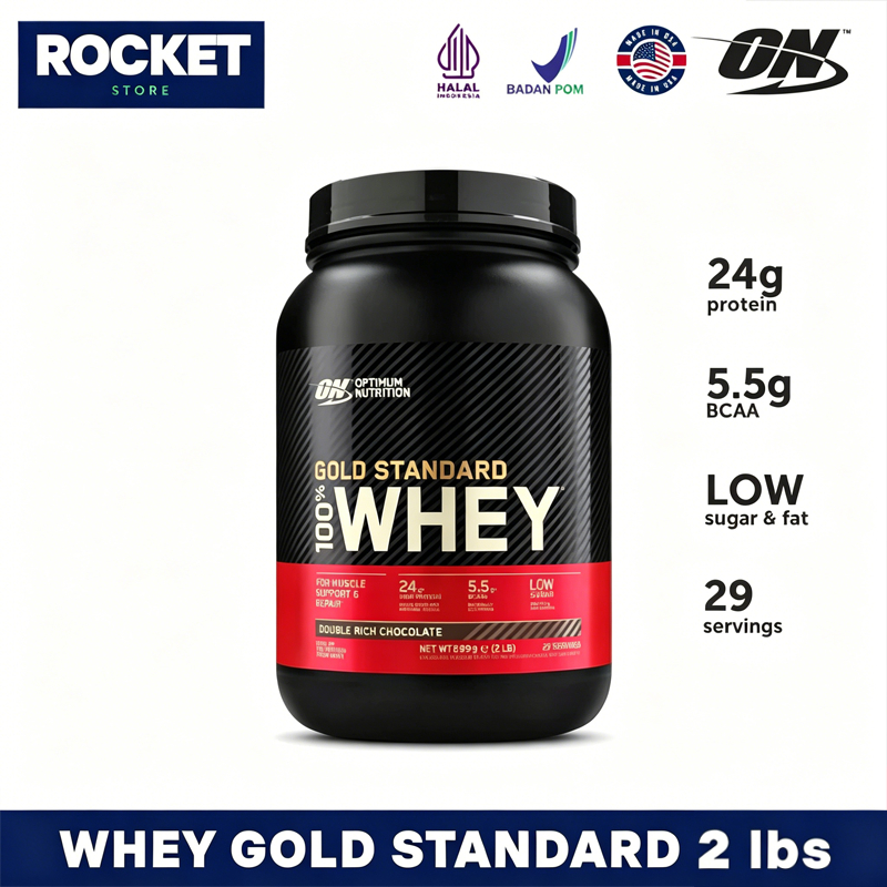 ON Whey Protein Powder ON 2 pounds, rich chocolate flavor, strengthens muscles and enhances recovery
