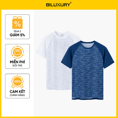 Áo Thun Thể Thao Nam 1APKT613 Biluxury Form Slimfit Họa Tiết Cao Cấp Thoáng Mát Co Giãn