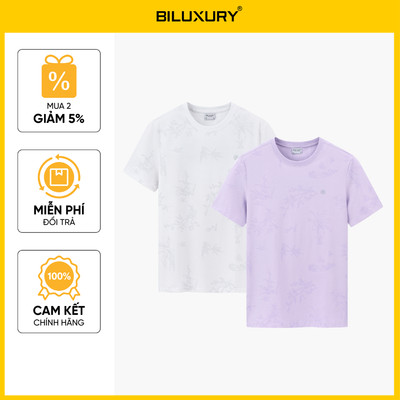 [T8_SALE 129K_HT] Áo Thun Thể Thao Nam Họa Tiết 1APKH617 Biluxury Form Slimfit Cao Cấp Thoáng Mát Co Giãn