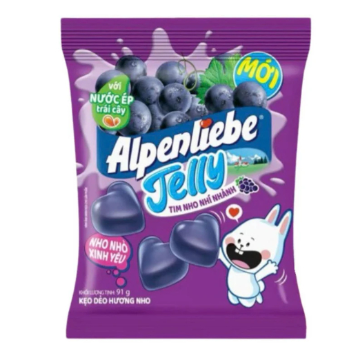Kẹo dẻo Alpenliebe Jelly hương nho gói 91g