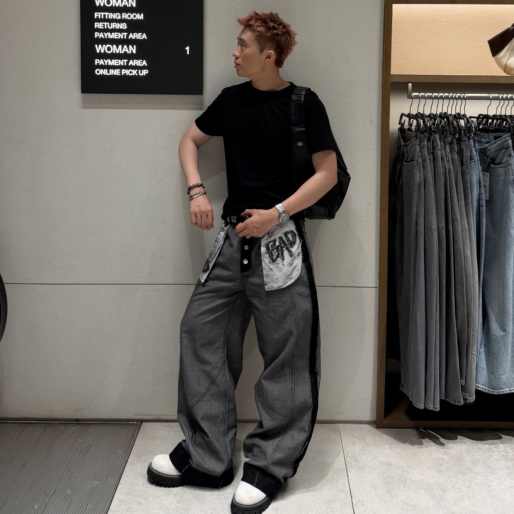 Bad Choices | Quần Jeans ống rộng INSIDE-OUT in túi lật StreetStyle | BigBuy360 - bigbuy360.vn