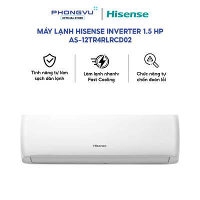 Máy Lạnh Hisense Inverter 1.5 HP AS-12TR4RLRCD02 - Cảm Biến I Feel - Lọc Khí 4 in 1 - Bảo Hành 24 Tháng
