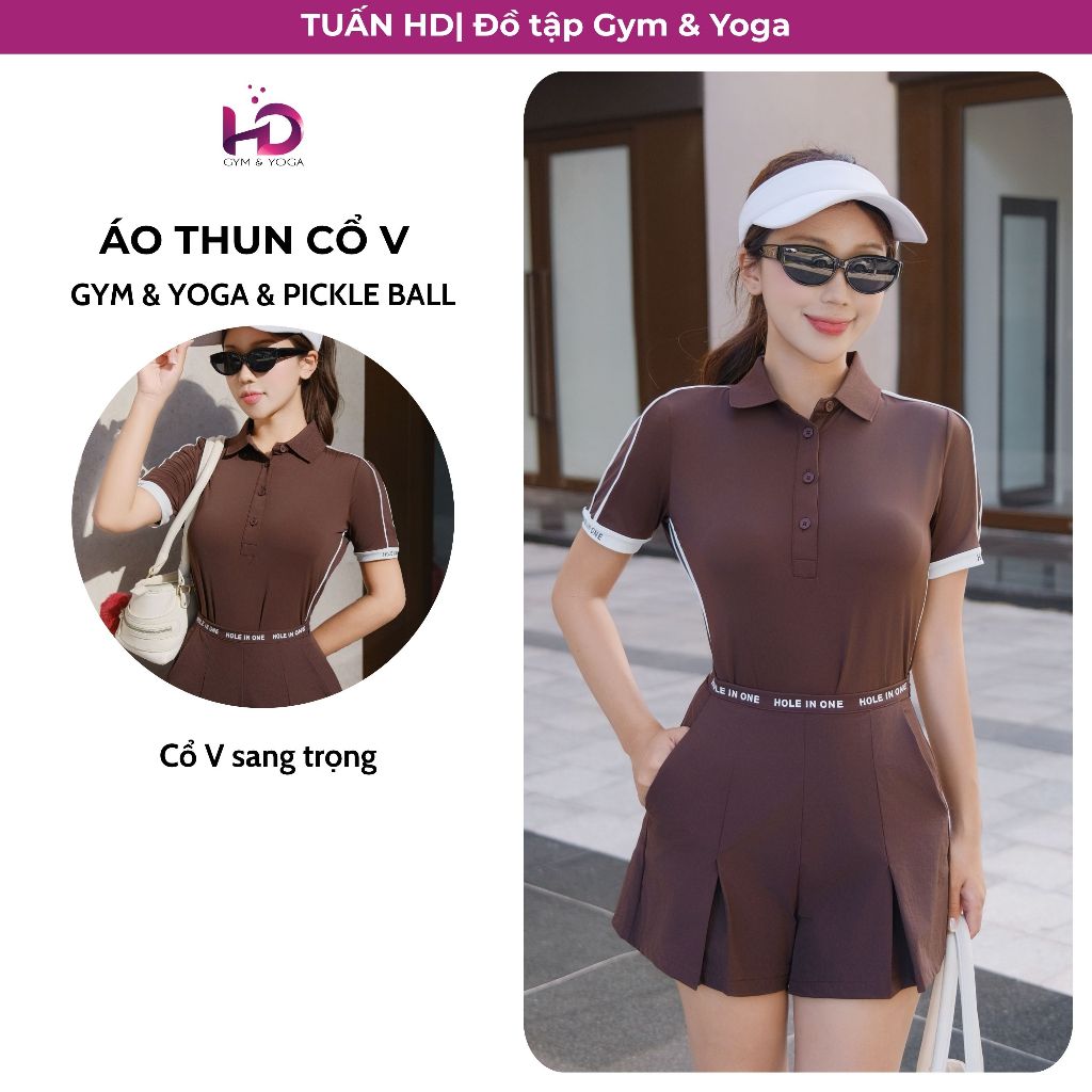 Áo Cộc Tay Nữ Tập Gym, Chơi Pickleball, Tenis, Mã YCF2529502. 502 Tuấn HD, Thể Thao Thoáng Mát