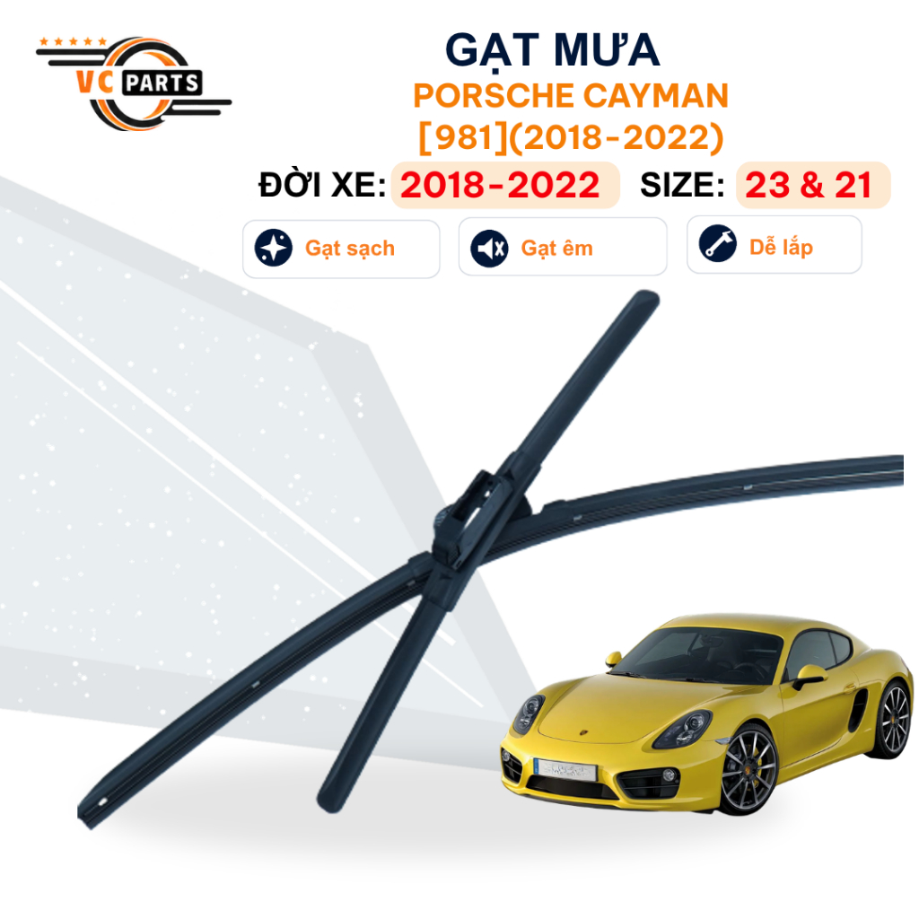 Gạt Mưa Thân Mềm Schaeffler Kích Thước 23 & 21 Cho PORSCHE Cayman [981] 2018-2022