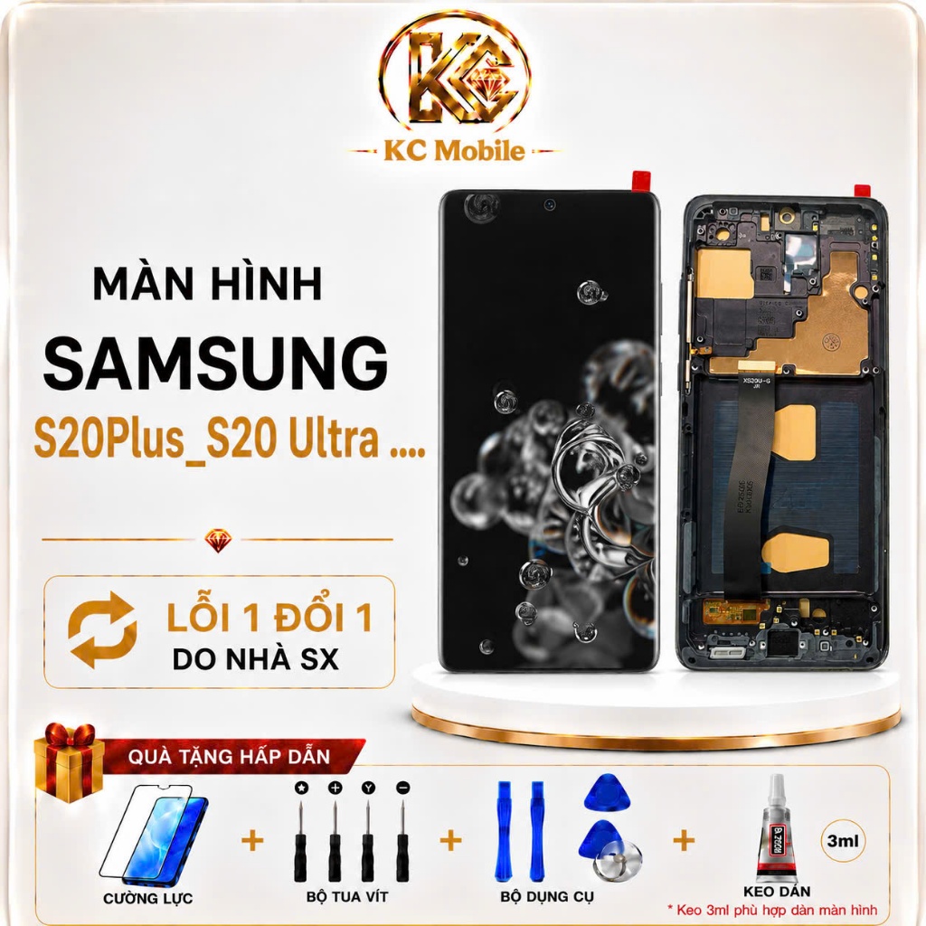 Màn Hình SS S20 Plus S20 Ultra QX Liền Khung 2IC Liền Khung Full Bộ Cảm Ứng Mượt Tặng Quà