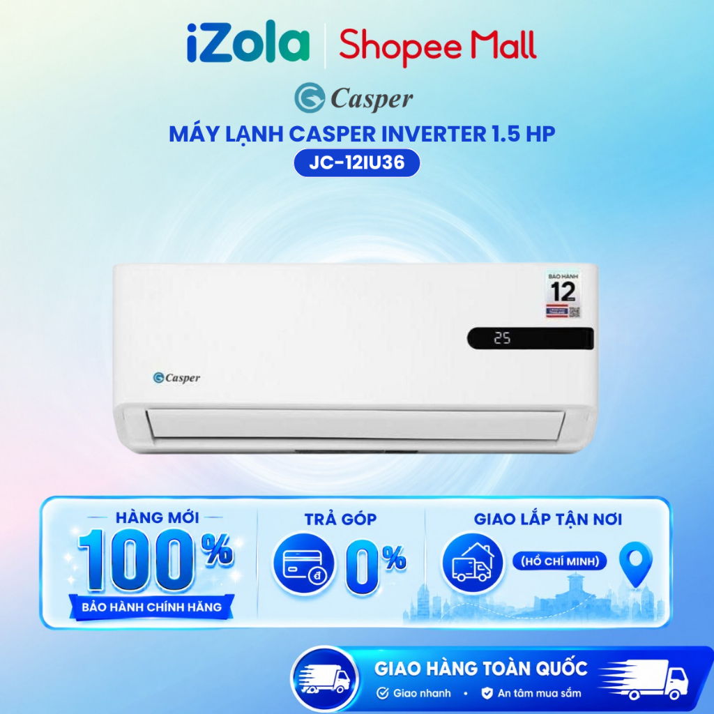 JC-12IU36 - Máy lạnh Casper Inverter 1.5 HP JC-12IU36 - Hàng chính hãng