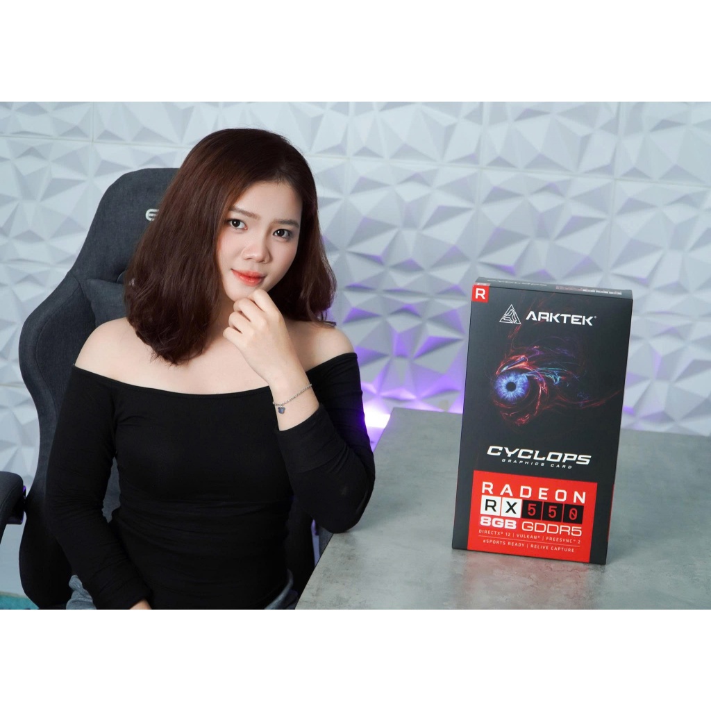 Card màn hình Arktek RX 550 8GB 4GB GDDR5 128-bit - RX550 8G New Box - CHÍNH HÃNG - BẢO HÀNH 36T