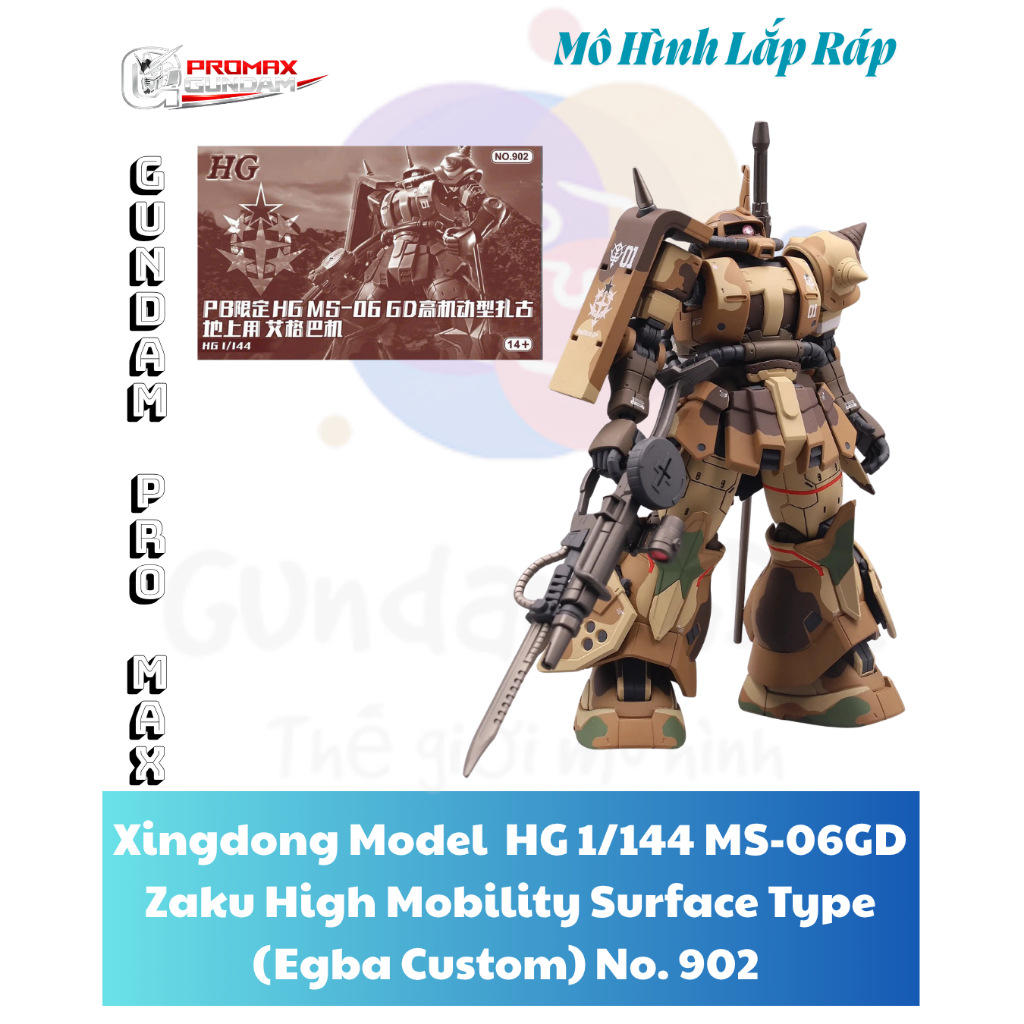 Mô hình lắp ráp HG 1/144 MS-06GD Zaku High Mobility Surface Type (Egba Custom) No. 902 | Xingdong Mo