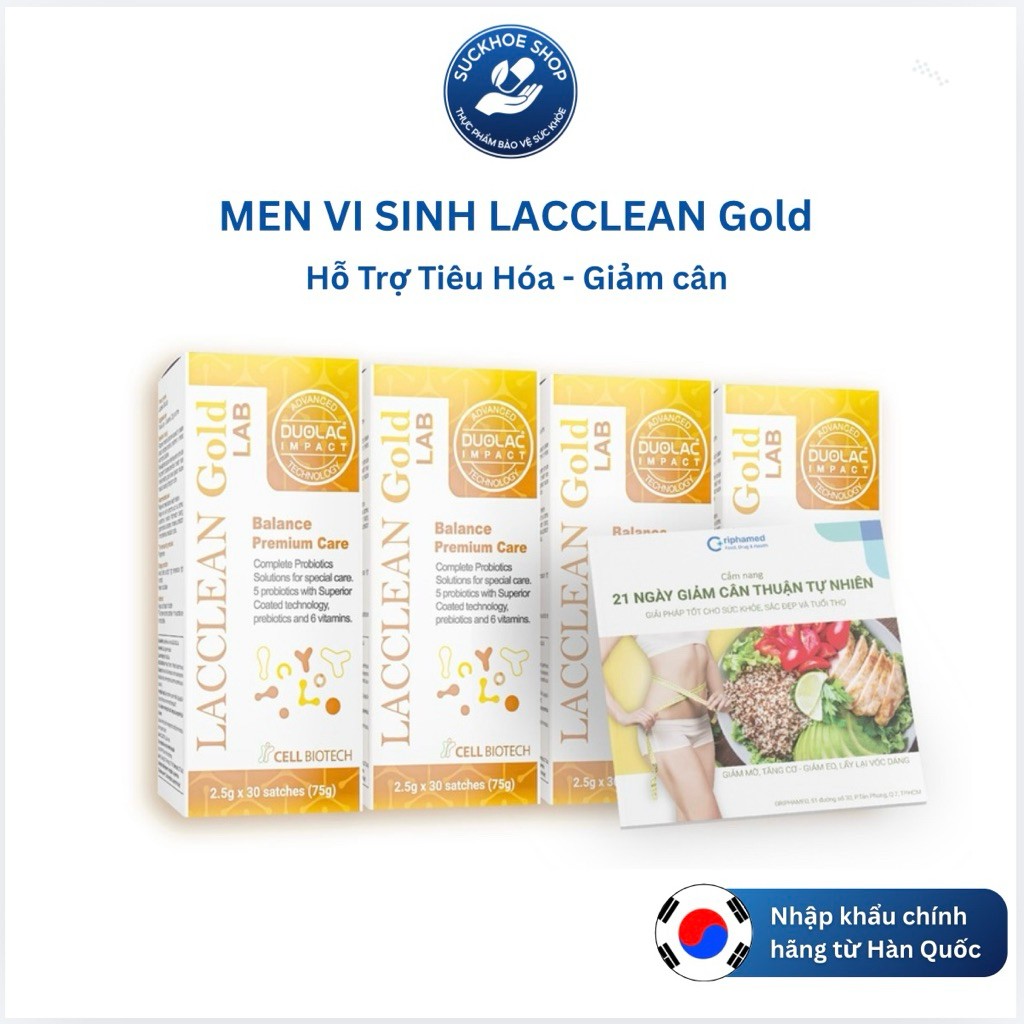 Combo Lacclean gold lab Hàn Quốc Men vi sinh bao kép bổ sung lợi khuẩn Probiotic hỗ trợ tiêu hoá, gi