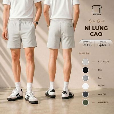 Quần short nam BAMIHOME, chất vải nỉ chân cua cao cấp, lưng bản rộng, thoáng mát, năng động QN083