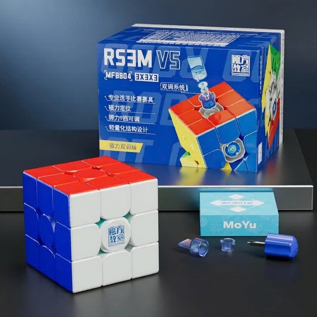 Rubik 3x3 MoYu RS3M V5 và 3M-V2 Nam Châm Từ Tính - Rubic 3 Tầng Cao Cấp Nam Châm Đồ Chơi Trí Tuệ