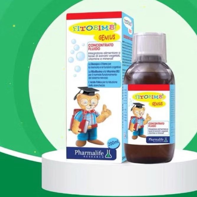 Fitobimbi Genius (Chai 200ml)-giúp giảm mệt mỏi.học tập,mất cân bằng cảm xuc Hỗ trợ trẻ tăng cường n