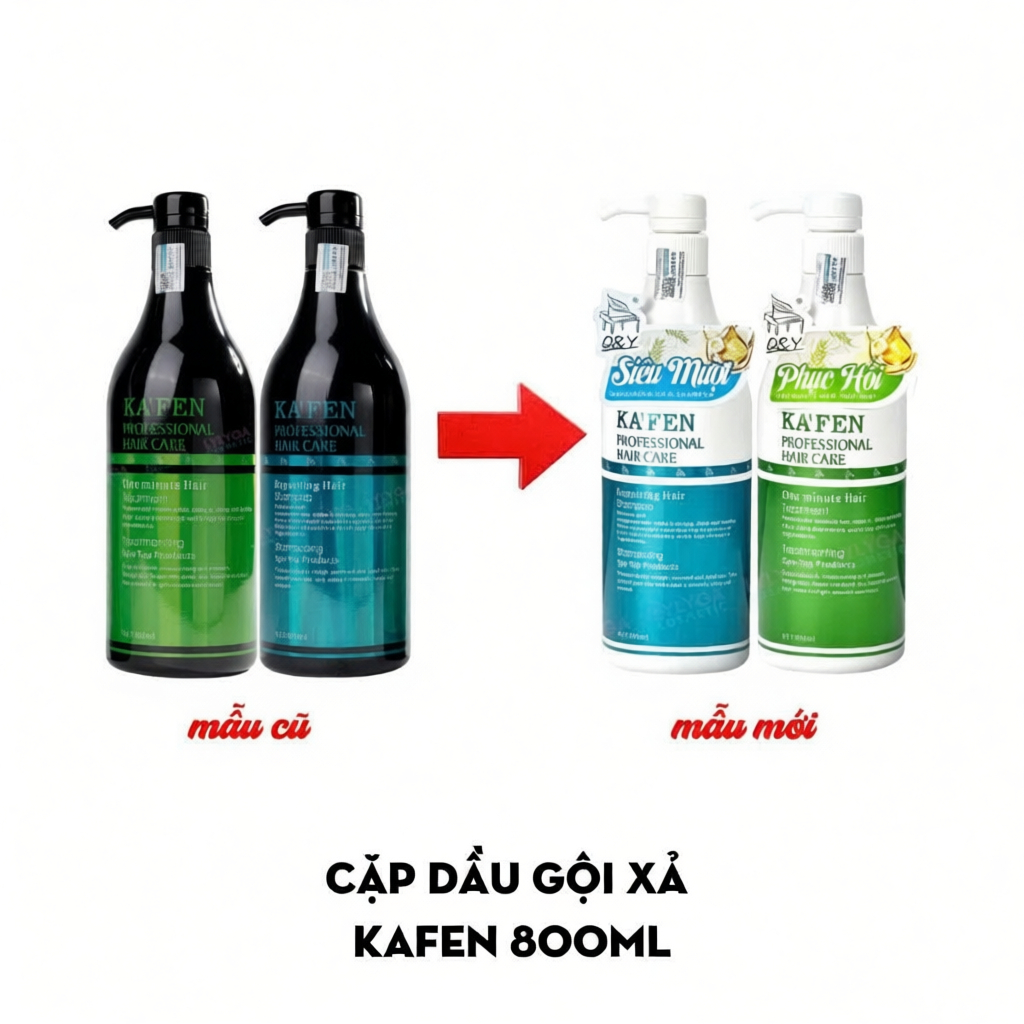 [Hàng Chính Hãng] Cặp Dầu Gội Xả Kafen Hoàn Hình 800ml | Phục Hồi Hư Tổn,Khô Xơ.Kích Thích Mọc Tóc