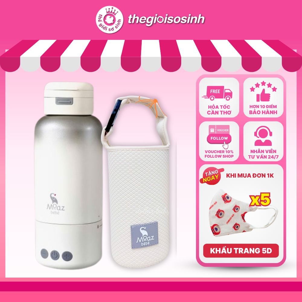 [✨BẢO HÀNH TOÀN QUỐC] Bình đun nước di động cầm tay Moaz BéBé MB114 MB 114