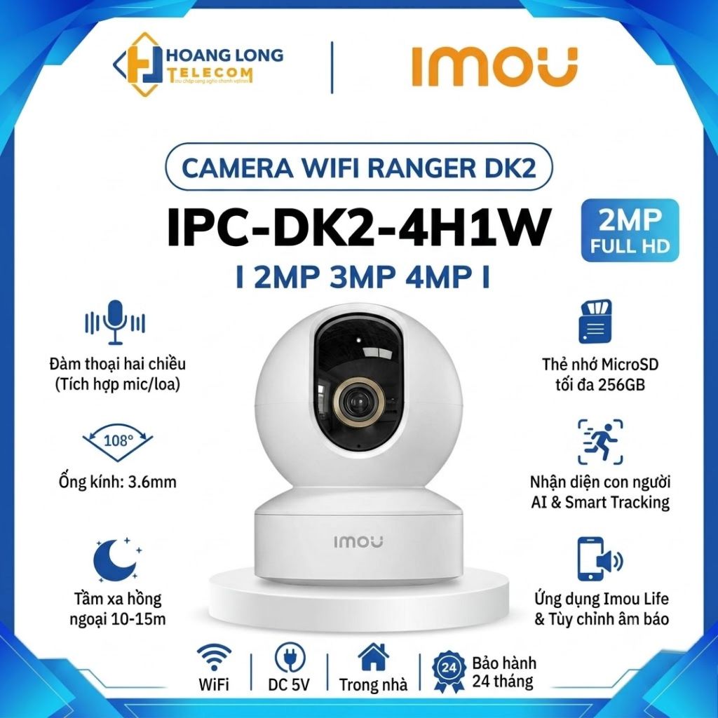 Camera Wifi trong nhà Imou Ranger DK2 I 2MP 3MP 4MP I IPC-DK2-4H1W