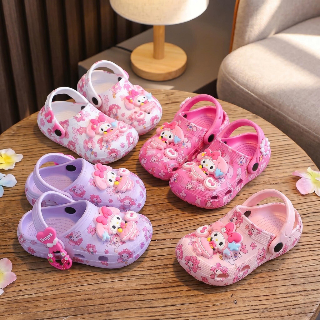 Dép Sục My Melody Bé Gái | Dép Crocs Hoạt Hình EVA Mềm Nhẹ Chống Trơn