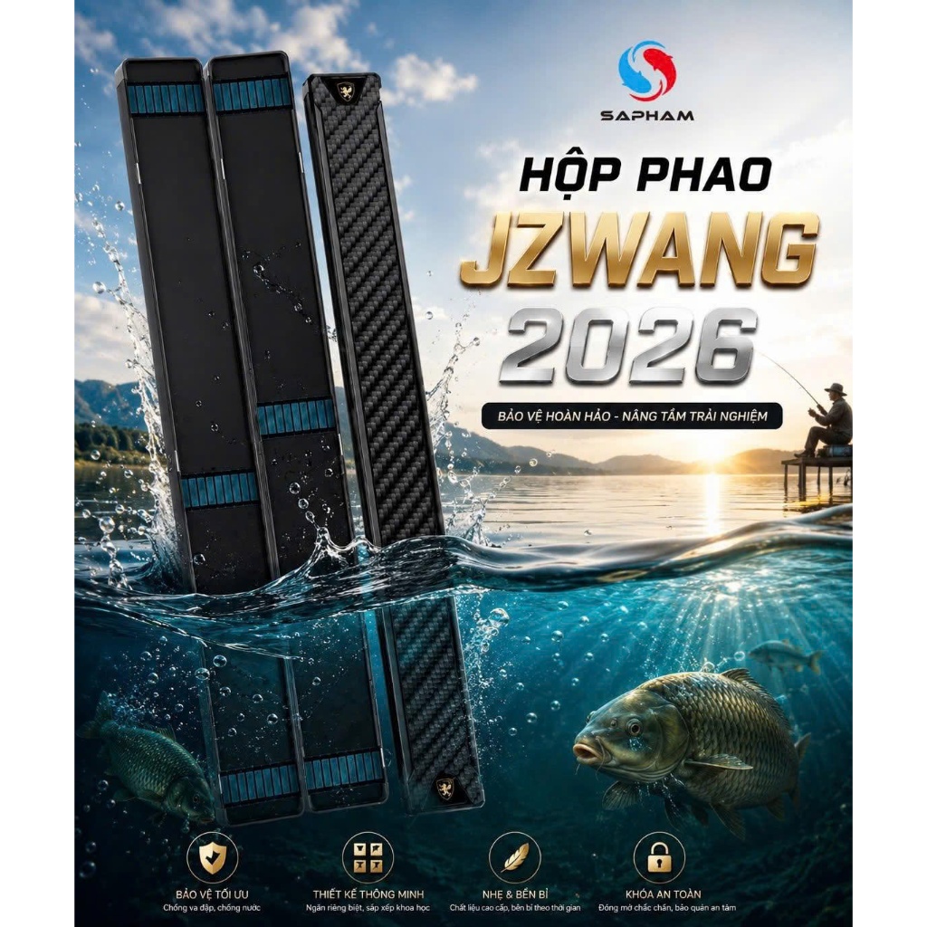 Hộp đựng phao JZWANG ABS 55cm phiên bản mới Bền bỉ, tiện dụng, chuyên nghiệp