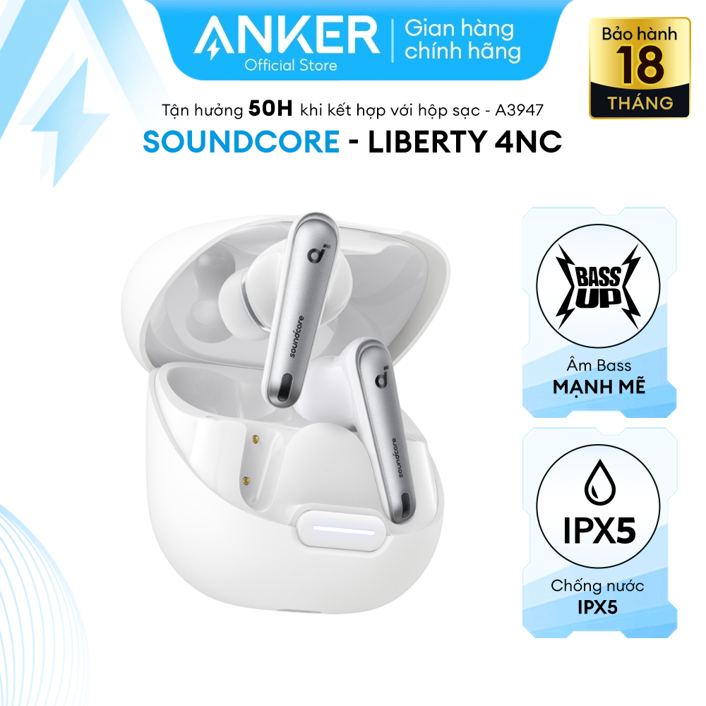 Tai nghe bluetooth soundcore Liberty 4NC | Chống ồn ANC 50 giờ phát nhạc | Sạc nhanh | Tích hợp phiê