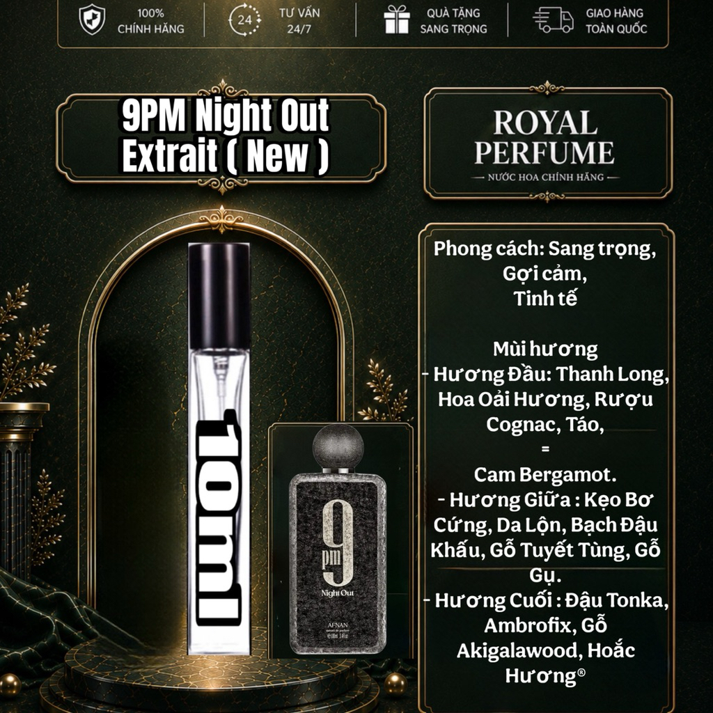 10ml - 9PM Night Out Extrait ( New ) | Royal Perfume