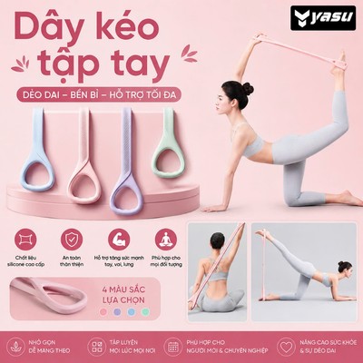 Dây kéo tập tay gym YASU Dây Đàn Hồi Tập Tay Vai  dành cho Nữ chất liệu cao su 100%
