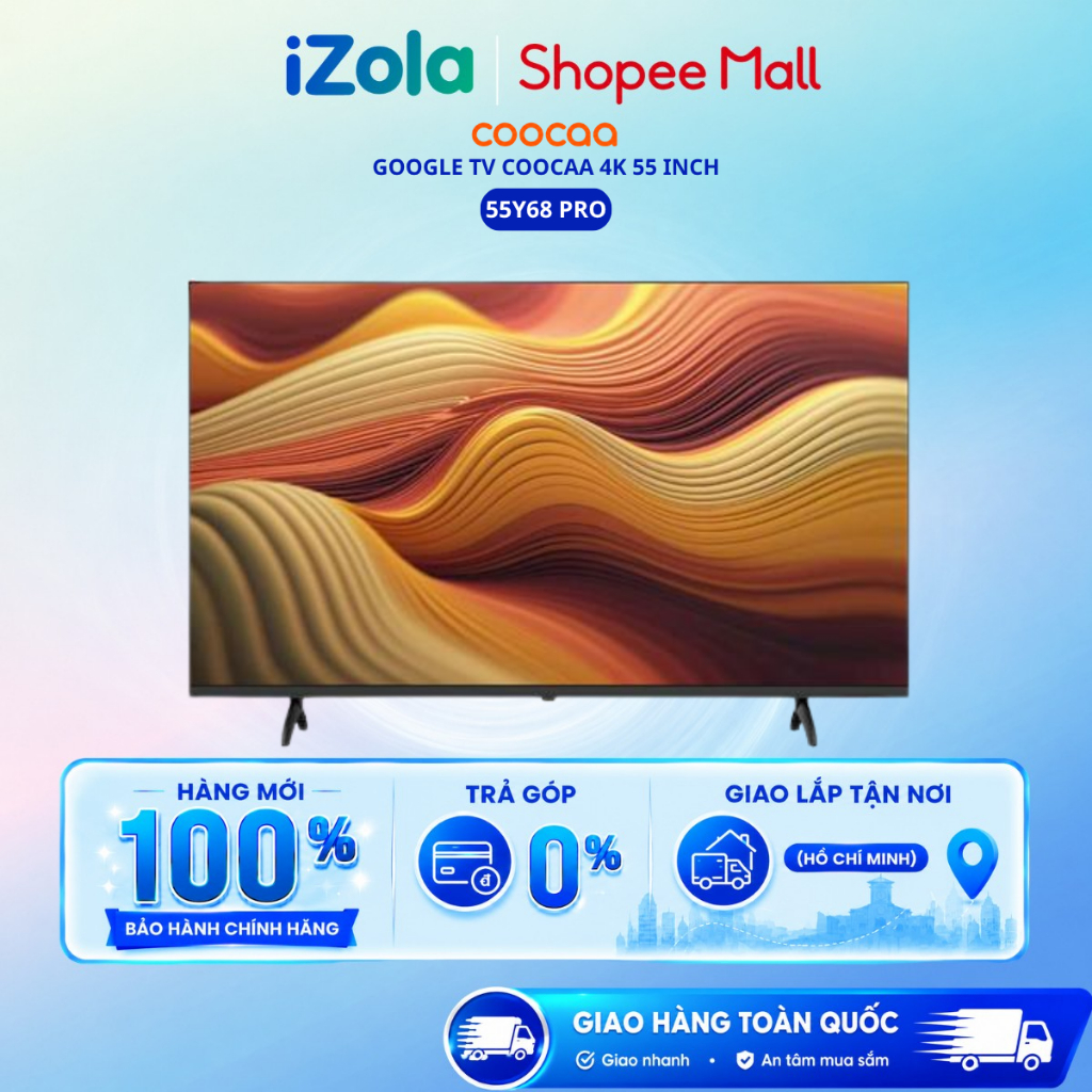 55Y68 PRO - Google Tivi QLED Coocaa 4K 55 Inch 55Y68 PRO - Hàng chính hãng