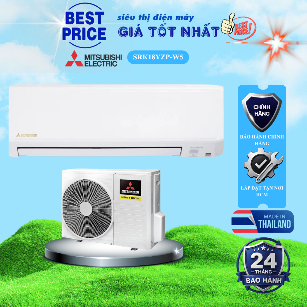 ❄️ Máy Lạnh Mitsubishi Heavy SRK18YZP-W5 – 2HP, Inverter DC PAM, Làm Lạnh Nhanh, Tiết Kiệm Điện
